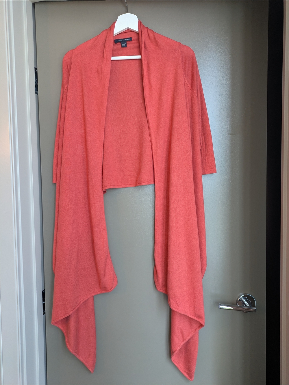 Silk & Cashmere Banana Republic Coral Draped Open-Front Cardigan Sweater Size XS